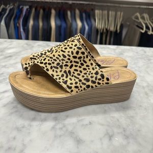 Blowfish animal print platform sandals